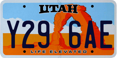 UT license plate Y296AE