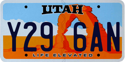UT license plate Y296AN