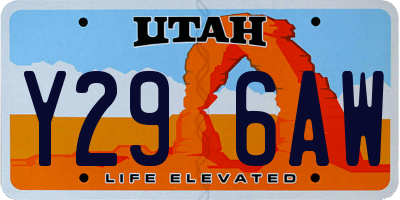 UT license plate Y296AW