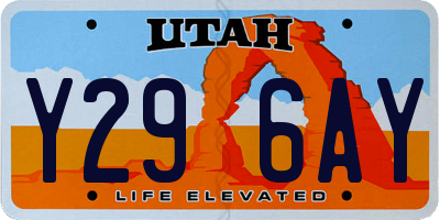 UT license plate Y296AY