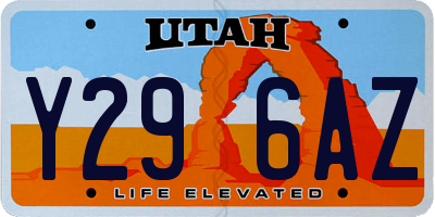 UT license plate Y296AZ