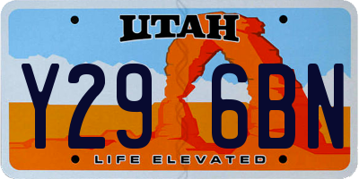 UT license plate Y296BN