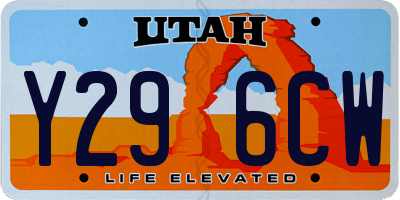 UT license plate Y296CW