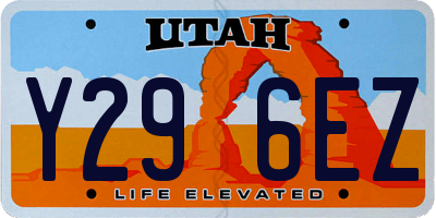 UT license plate Y296EZ
