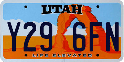UT license plate Y296FN
