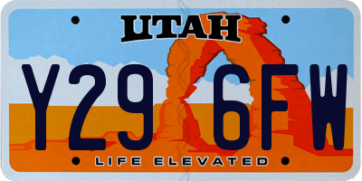 UT license plate Y296FW