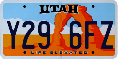 UT license plate Y296FZ