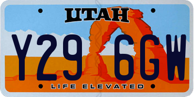 UT license plate Y296GW