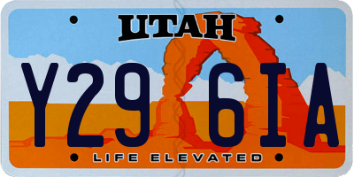 UT license plate Y296IA