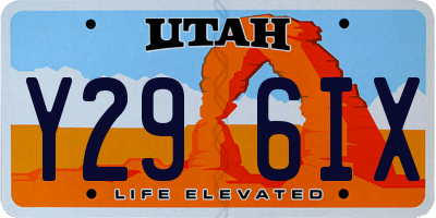 UT license plate Y296IX