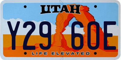 UT license plate Y296OE
