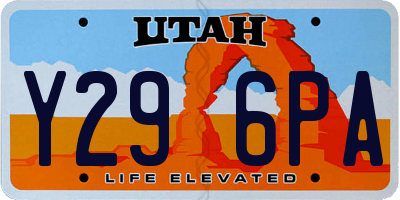 UT license plate Y296PA