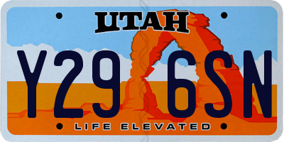 UT license plate Y296SN
