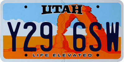 UT license plate Y296SW