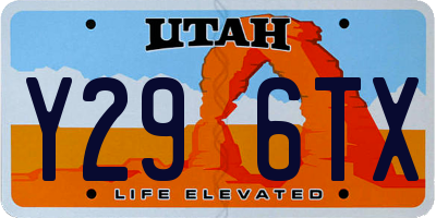 UT license plate Y296TX