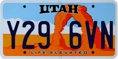 UT license plate Y296VN