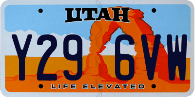 UT license plate Y296VW