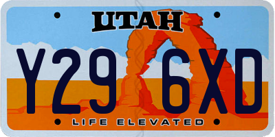 UT license plate Y296XD