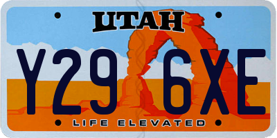 UT license plate Y296XE
