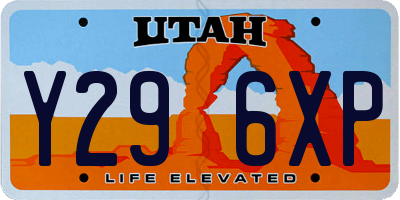UT license plate Y296XP