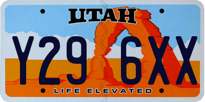 UT license plate Y296XX