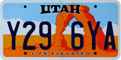 UT license plate Y296YA