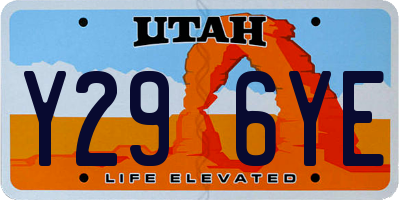 UT license plate Y296YE