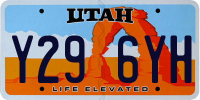 UT license plate Y296YH