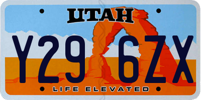 UT license plate Y296ZX