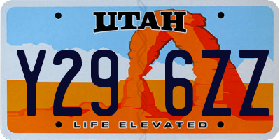 UT license plate Y296ZZ