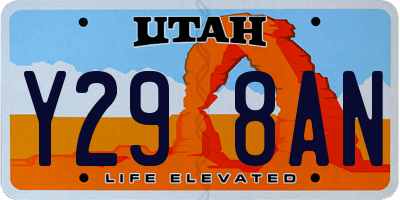 UT license plate Y298AN