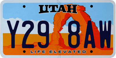 UT license plate Y298AW