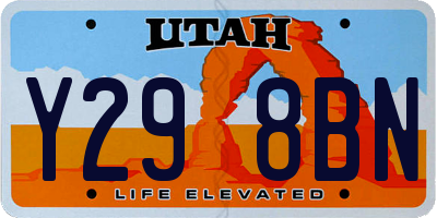 UT license plate Y298BN