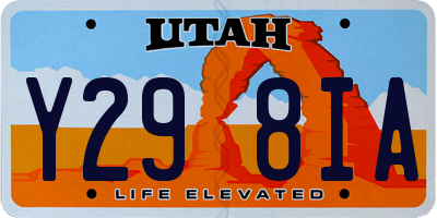 UT license plate Y298IA