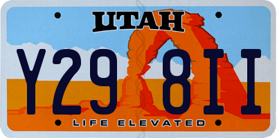 UT license plate Y298II