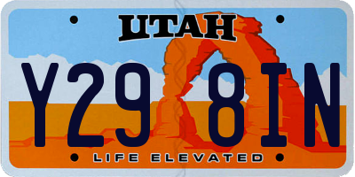 UT license plate Y298IN
