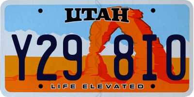 UT license plate Y298IO