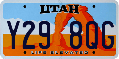UT license plate Y298QG