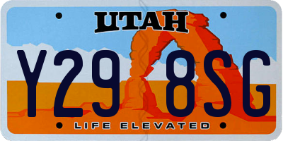 UT license plate Y298SG