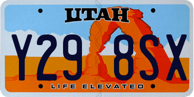 UT license plate Y298SX