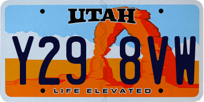 UT license plate Y298VW