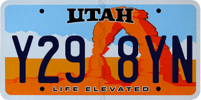 UT license plate Y298YN