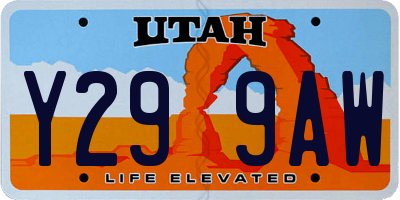 UT license plate Y299AW