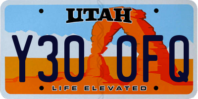UT license plate Y300FQ