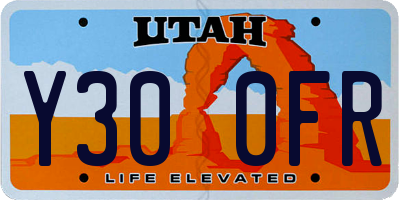 UT license plate Y300FR