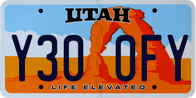 UT license plate Y300FY
