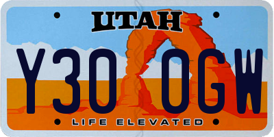 UT license plate Y300GW
