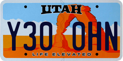 UT license plate Y300HN