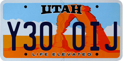 UT license plate Y300IJ