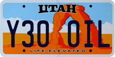 UT license plate Y300IL